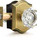 Gobrico Octagonal Diamond Crystal Doorknob in Antique Brass for Hall/Closet,Passage Function for Interior Room,Keyless,1 Pack