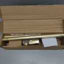 Gold Curtain Rods for Windows 32-72 Inch: 1 Inch Adjustable Acrylic Drapery Rod with Translucent Gold Foil Finials- Single Decorative Curtain Rod for Bedroom & Bathroom