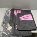 Road Comforts Car Floor Mats Full Set  Front & Rear Car Floor Mats with Aluminum Design, Anti-Slip Backing, All-Weather Protection, Trim-to-Fit Car Mats for Most Sedans, SUVs & Vans - Pink