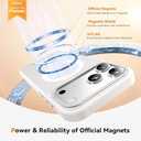 Stronger Magnetic & Shockproof for iPhone 17 Pro Case,Fit for MagSafe, with Screen Protector & Wrist Strap, Military-Grade Drop, Translucent Slim for iPhone 17 Pro Case, Glacier White