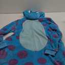 COSUSKET Snug Fit Unisex Adult Onesie Pajamas, Flannel Cosplay Animal One Piece Halloween Costume Sleepwear Homewear (Large, Blue Dot)