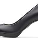 Clarks Women's Adriel Viola Dress Pump, Black Leather, 6.5 W US