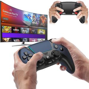 Enstixsm Upgraded for Luna Controller with Back Paddles,Turbo,Wireless Fire TV Game Controllers for PC,GeForce NOW,Firestick,Replacement for Luna Gamepad with ALPS Joystick,No Drift Stick, Blue