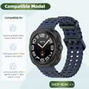 3 Pack Compatible for Samsung Galaxy Watch Ultra Band 47mm, Soft Ocean Silicone Sport Strap Replacement Accessory Watch Band for Galaxy Watch 7 Ultra Women Men
