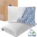 Cooling Memory Foam Pillows for Deep Sleep Bed Pillow forNeck Support with Removable & Washable Cover Cooling Pillow for Neck PainRelief Pillow for Shoulder & Back & Side Queen Set 2 (Rectangular White-cooling)