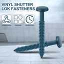 Blulu 36 Pcs 3 Inch Vinyl Shutter Fastener Window Panel Peg Lok Pin Pegs Screws Shutter Spikes Anchor (Bedford Blue)