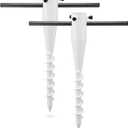 Beach Umbrella Anchor, 2-Pack Heavy Duty Umbrella Sand Anchor, Metal Umbrella Holder Base for Sand, Easy Install In-Ground Anchor with 6-Spiral Corkscrew Drill for 1.3-2 in Pole, Rust-Proof & Portable