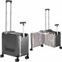 Xtaeptos 20" Rideable Carry On Luggage, Top-Opening Suitcase, Dark Gray, Small