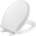Round Toilet Seat with Slow Close Standard Toilet Seat,Quiet Toilet Cover Seat Toilet Lid Durable Refused to Loosen Easy to Install & Clean,White (Round 16.5")