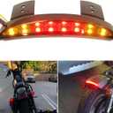 Motorcycle Chopped Rear Fender Edge LED Brake License Plate Tail Light Stop Running Light Turn Signal Lamp for Harley Sportster XL883N 1200N XL1200V XL1200X (Smoke Lens-signal)