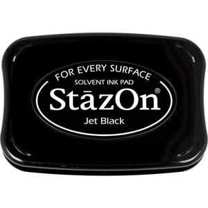 Tsukineko SZ000031 Full-Size StazOn Multi-Surface Inkpad, Jet Black