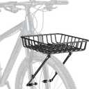 CXWXC Bike Basket Rack - Large Front Bicycle Basket with Struts - Front Mount Aluminium Bike Basket Large Capacity