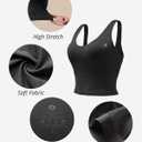 AKASO Womens Longline Sports Bra Tank Top Padded Workout Running Yoga (Black, L)