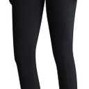 RIMLESS 7 Women's Leggings with Pockets High Waist Cotton Yoga Pants Workout Running Athletic Capris (Large, 7/8 Length-black)