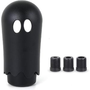 muge racing Ghost Shift Knob, Aluminum Weighted Automotive Gear Shift Manual knobs Lever with 3 Threaded Adapters M8 M10 M12 x 1.25, Universal for Vehicle Funny Cool Spooky Car Accessories (Black)