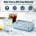 WIBIMEN Mini Ice Cube Trays, 0.55 Tiny Pebble Ice for Iced Coffee & Cocktails, Fast Chill, Easy Twist Release, Stackable with Lid & Storage Bin (2 Pack, Blue)