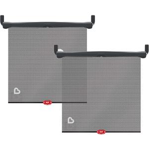 Munchkin Brica Sun Safety Car Window Shade with Heat Alert, Helps Block UVA/UVB Rays, 2 Pack, Black