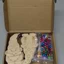 Censen 40 Sets Christmas Unfinished Wooden Gnome Ornaments Craft Kits to Paint DIY Include Blank Gnome Cutout Hanging Slices, Colored Marker, Bells for Kids Valentine's Xmas Tree All Festival