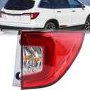 Right Passenger Side Outer LED Tail Light Fit for 2019 2020 2021 2022 Honda Pilot Rear Lamp Red Clear With Bulbs RH HO2805120 33500TG7A11 HD668B010R