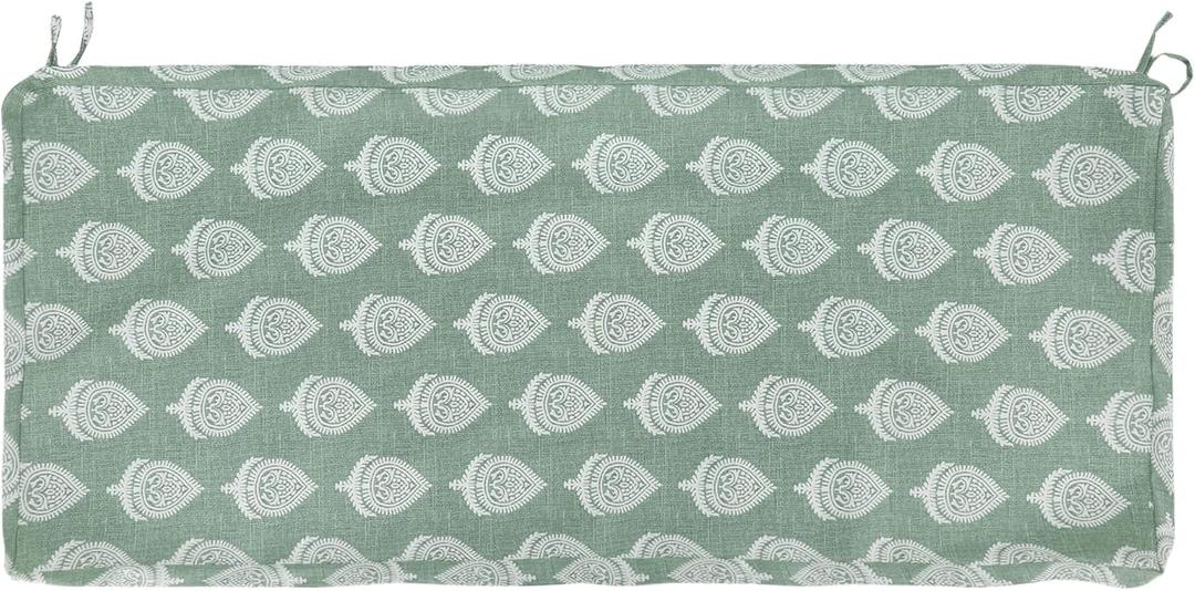 FUNHOME Outdoor Bench Cushion Covers 48" x 18" x 3", No Insert! Patio Bench Cushion Covers for Outdoor Furniture,Water Resistant Patio Loveseat Cushion Cover 1 Pack, Fair Green (Covers ONLY)