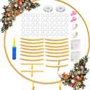 Round Backdrop Stand 6.6ft, Stable Gold Circle Balloon Arch Stand Metal Arch Backdrop Stand for Wedding Birthday Party Baby Shower Decoration(6.6FT)