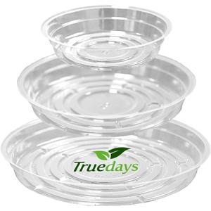 TRUEDAYS 15 Pack(6 inch/8inch/10inch) Clear Plant Saucers Flower Pot Tray Excellent for Indoor & Outdoor Plants
