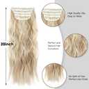 20 Inches Hair Extensions Clip ins, Curly Soft Synthetic Clip in Hair Extensions for Women and Girls (Color: Blonde with Beige Blonde Highlights)