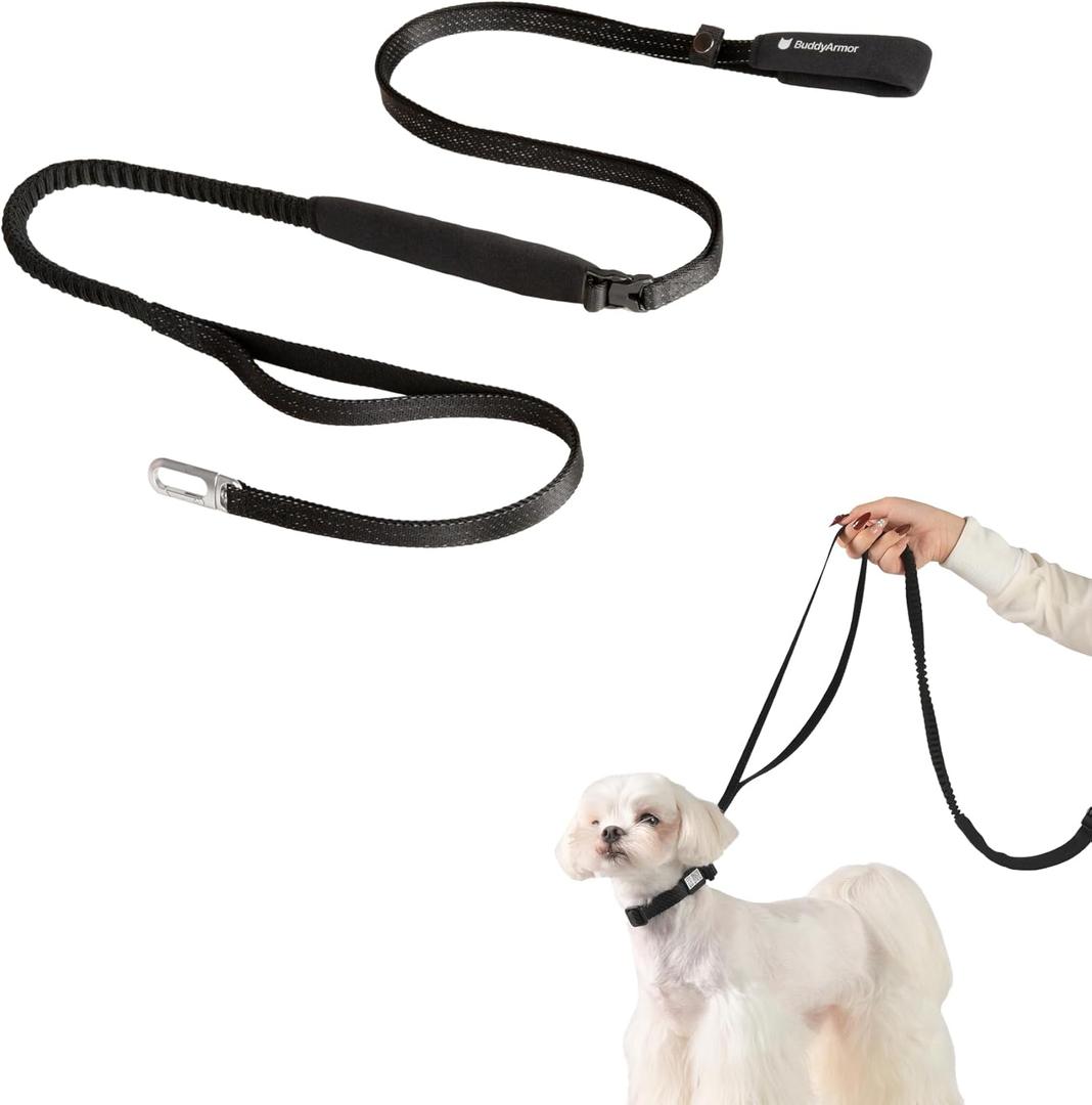 Hands Free Dog Leash Adjustable Versatile Crossbody Waist Dog Leash Reflective Comfortable Padded Handles Shock Absorbing Walking Lead for  Dogs (Super Reflect-Black, S)