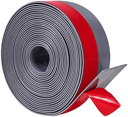 TORRAMI Wide Silicone Weather Stripping 3 inch Width 20 Feet Length, Draft Stopper Seal for Barn and Garage Door Under Bottom,Top, Sides, Grey