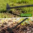 Luvenia 2-in-1 Hoe Garden Tool and Weed Puller Tool, 60 Inch Long Handle Garden Hoe Heavy Duty, Stainless Steel Triangle Hoe for Gardening Planting, Weeding, Digging, Loosening Soil, Sharp Edge