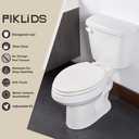 Toilet Seat, Slow Close, Soft Touch, Ultra-Smooth Matte Finish (No Orange-Peel Texture), Premium Moulded Wood, Quick Release, PIKLiDS (White, Elongated)