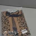 Ythomm Women Leopard Print Bow Tie Cardigan Sweaters Long Sleeve Crewneck Open Front Knit Cardigan Coats Casual Loose Outwear Brown (Brown, L)