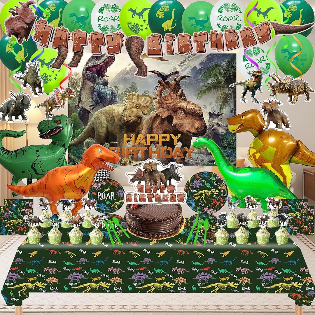 Dinosaur Themed Birthday Party Decorations Kit, All-in-One