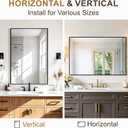 Rectangular Bathroom Mirror, 36"x24" Black Metal Framed Vanity Mirror