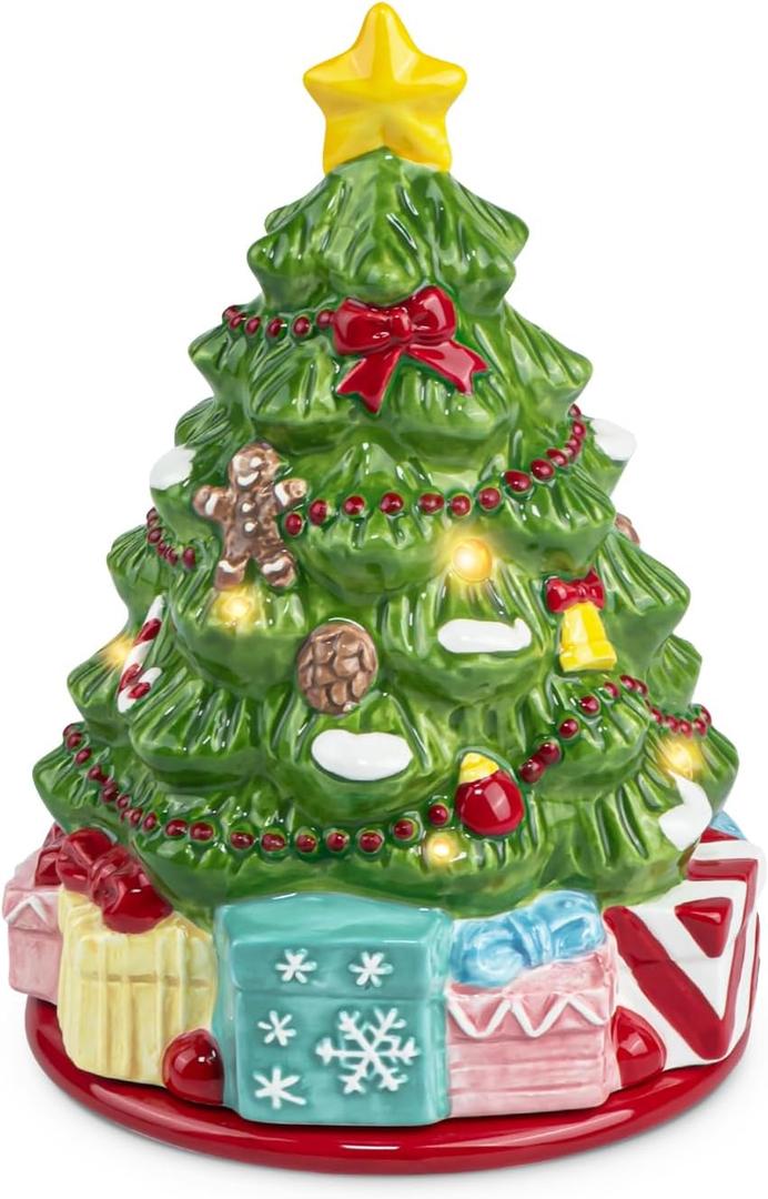 Christmas Wax Melt Warmer, Ceramic Electric Wax Melt Warmer for Scented Wax, Christmas Tree Wax Melter for Scented Candle, Home Fragrance Warmer Decor Gift for Women