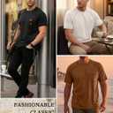Neer 3 Pack Big and Tall Shirts for Men with Pocket Plus Size Crew Neck Raglan Short Sleeve Summer Casual T Shirts Tee (Cream White, Brown, Black,5X-Large)
