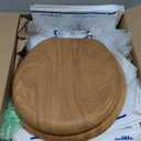 Mayfair Natural Oak Veneer Toilet Seat with Chrome Hinges, Elongated, Wood