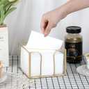 Sumnacon Glass Napkin Holder for Table, Stylish Cocktail Napkin Holder,Modern Napkin Holders for Paper Napkins,Gold Napkin Holders for Kitchen Dining Table Party Restaurant Bar