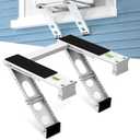 Air Conditioner Support Bracket: Heavy Duty with 2 Arms, Up to 220 lbs, Universal Window Units for 5,000 to 24,000 BTU, Anti-Slip AC Window Bracket with Level Indicator
