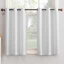 No. 918 Montego Casual Textured Semi-Sheer Grommet Kitchen Curtain Tier Pair, 56" x 24", White