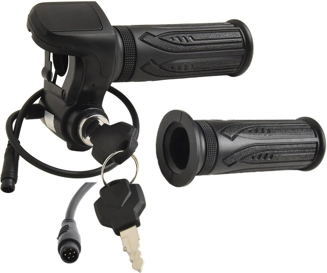 48V E-Bike Throttle Control Grip Set With Voltage Monitor Display Waterproof 6-Pin Interface Handle Bar System For Electric Scooter Tricycle 7/8"