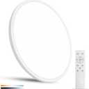 20 Inch Dimmable Large LED Flush Mount Ceiling Light, 43W, 3200LM, 3000K-6500K Stepless CCT, Dimmable with Remote Ceiling Light, Round Flat Panel Fixture for Living Room, Bedroom,Kitchen (White), Remote-20inch-1PK