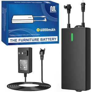 Universal Battery Pack for Reclining Furniture, 6000mAh Wireless Couch Battery Pack Rechargeable for Power Recliner, Power Sofa, Sectional