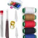 2 x 37PCS Sewing Tool Set, Portable Needle and Thread Kit with Storage Box, Embroidery Needles Thread Sewing Working Tool Kit