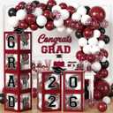 2026 Graduation Decorations, Maroon Graduation Decorations 2026 Arch Kit Boxes With Letters 2026 Grad for Middle School High School College ect, (Only balloons)