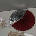 9PCS Burgundy Crimson Maroon White Silver Paper Streamers Flower Fans Hanging Party Backdrop Birthday Bridal Wedding Shower Bachelorette Anniversary Graduation Christmas Party Dcor (16")