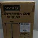 SYBO SR-CP-50B Commercial Grade Stainless Steel Percolate Coffee Maker Hot Water Urn for Catering, 50-Cup 8 L, Metallic