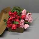 72 Pcs Artificial Roses Hot Pink, Pink Fake Silk Roses Realistic Roses Faux Flower Indoor Wedding Home Decor, Birthday Decorations