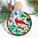Stained Glass Christmas Ornament, Jocidea Christmas Decorations, Cardinal Christmas Tree Ornament, Holiday Decor and Xmas Gifts Ideas