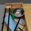 Rabbit Hay Feeder, 4 in 1 Wood Guinea Pig Hay Feeder Bunny Hay Holder with Litter Box 500ml Water Bottle 2 Food Bowl Small Animals Stuff for Cages for Chinchillas Hamster Dwarf Rabbit Ferrets